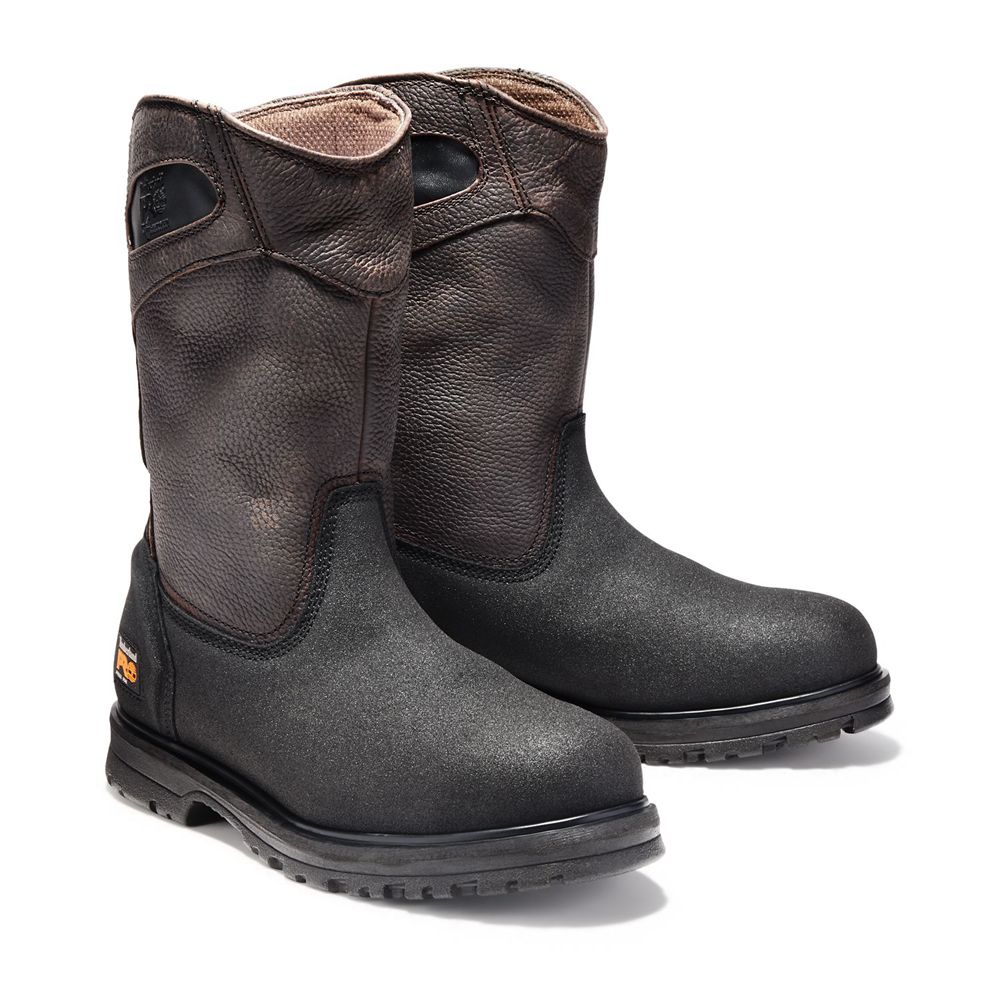 Bocanci De Muncă Timberland Barbati Maro - Pro® Powerwelt Wellington Steel Toe - Romania - MQODYA378